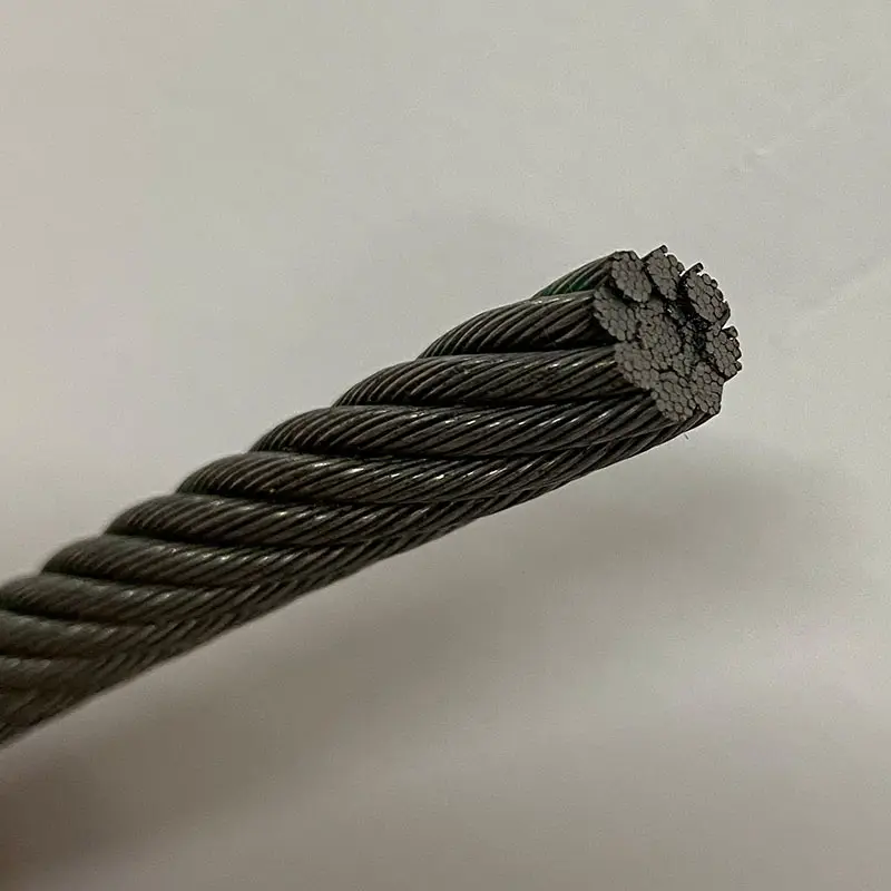 cable de acero 6x19 IWRC geschmiedetes schwarzes Öl beschichtetes stahldrahtseil in holzspule