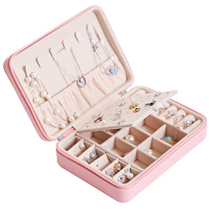 Jewelry Storage Jewelers Box Custom Wholesale Women Double Jewelry Case Ring Earrings Necklace Leather Storage Jewelers Box