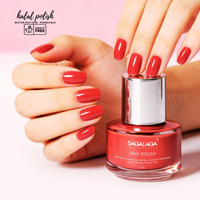 SAGALAGA Vernis à ongles à base d'eau en flacon de verre de 15 ml, séchage à l'air, bonne odeur, halal, vernis à ongles personnalisé avec logo de marque privée