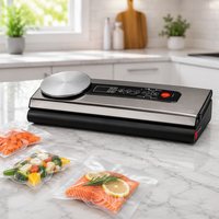 Machine de mise sous vide haut de gamme, fabrication ODM directe d'usine, brevetée, avec balance de cuisine 2 kg, écran LCD et coupe-sacs intégré, marque privée