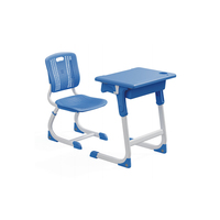 Ensemble Chaise et Bureau d'Apprentissage Collaboratif Moderne en Métal et Plastique, Taille Standard, Siège Individuel, Mobilier Scolaire pour Usage Commercial