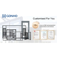 Fenêtres coulissantes horizontales en alliage d'aluminium GONHO Hot House, design moderne, vitrage fixe, double vitrage, isolation au gaz argon