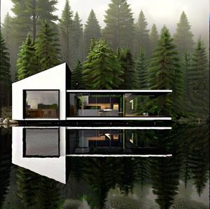 Modern Rustic Gable Roof Prefab <strong>House</strong> <strong>Wood</strong> Accented European Tropical Style Steel Material Portable for Scenic Living Kitchen - Product Image 5