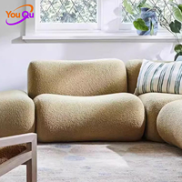 Canapé modulaire haut de gamme en tissu, style nordique, luxe léger, rétro, avec design patchwork