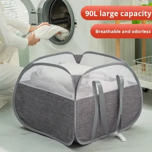 Cesto per Biancheria Sporca Pieghevole e Rinforzato in Tessuto Oxford, Design Moderno e Semplice, Contenitore Portatile per Vestiti <span class=keywords><strong>Sporchi</strong></span> - Product Image 1