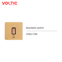 Interrupteur de sonnette minimaliste en acier inoxydable de qualité britannique, étanche IP20, 86 mm * 86 mm, 250 V, 16 A
