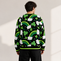 Pull en tricot imprimé à col rond, 100% acrylique, doux et chaud, pull décontracté pour femmes, style hiver, confortable, pour tous les jours, style de vacances