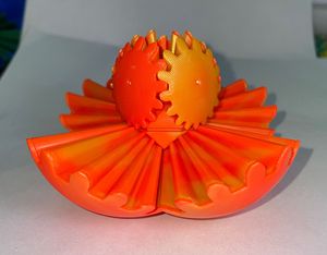 Kids <b>Toy</b> <b>Eye</b>-catching 3D Gear Ball Gear Sphere Relaxing 3D Printed Gear Ball Colorful Lightweight Deformation Spin Ball Ornament - Product Image 1
