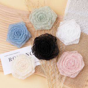 Fleurs de dentelle artisanales en tissu pour accessoires de cheveux DIY, décorations de mariage, printemps 2025, origine Jinhua - Product Image 1
