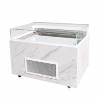 Vitrine réfrigérée à air pour saumon, sans givre, pour supermarché, section fruits de mer frais