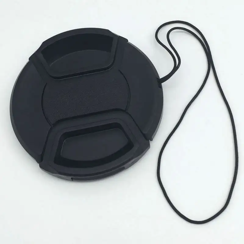 Factory Customize Logo And Different Size DSLR Cameras 52mm 58mm Snap-On Center-Pinch Lens Cover For Nikon, Canon, Sony