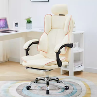 Chaise pivotante ergonomique à hauteur réglable pour bureau à domicile moderne Siège de levage à cadre en acier inoxydable Chaise de jeu sédentaire confortable