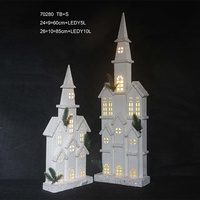 Église en bois éclairée par LED pour la décoration du village de Noël Lemax avec lumières Vente en gros directe d'usine
