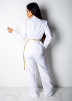 Ensemble deux pièces décontracté et professionnel pour femmes européennes et américaines, blazer cintré, costume de bureau élégant, veste formelle pour femmes