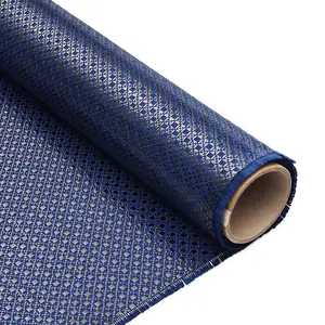 Tissu hybride en fibre d'aramide de carbone jacquard bleu personnalisé