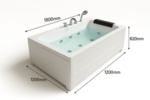 Bañera de Hidromasaje Portátil de Lujo <span class=keywords><strong>para</strong></span> 2 Personas, Diseño Rectangular Moderno, con Jets de Masaje Integrados <span class=keywords><strong>para</strong></span> <span class=keywords><strong>Parejas</strong></span> (Apta <span class=keywords><strong>para</strong></span> Apartamentos) - Product Image 6