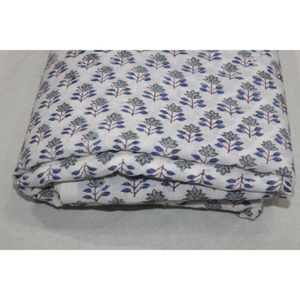 Tissu artisanal indien en coton imprimé à la main, motif floral moderne de Jaipur, pour sacs et rideaux, tissu léger pour robes - Product Image 4