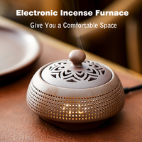 Brûleur électrique à minuterie et température réglable 220V, diffuseur d'arômes électronique, encensoir arabe, chauffe-encens Bakhour, support