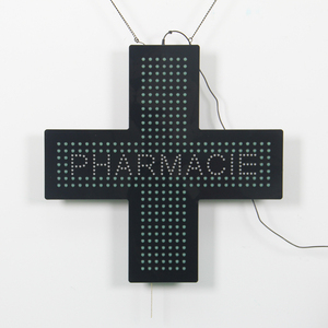Enseignes lumineuses LED en forme de croix de 60 cm, publicité pour les pharmacies, affichage animé en intérieur, croix de pharmacie - Product Image 5