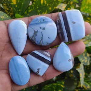 Opale naturelle multicolore Owyhee, cabochon, 6 pièces, pour la fabrication de bijoux, exportateur certifié OEM, ciré/huileé, tiers - Product Image 1
