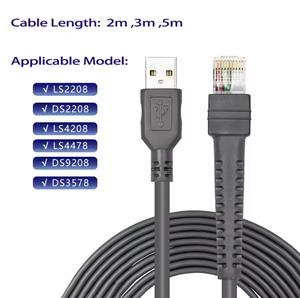 LS2208 Câble USB vers RJ45 CBA-U01-S07ZAR Dura-Gray Pour Zebra <span class=keywords><strong>Symbol</strong></span> Barcode Scanner Ls2208ap <span class=keywords><strong>Ls1203</strong></span> Ls4208 Ls4278 Ds6707 Ds6708 - Product Image 1