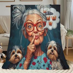 Couverture en flanelle super douce pour <span class=keywords><strong>grand</strong></span>-mère, toutes saisons, pour canapé, vieille femme. - Product Image 3