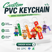 Llavero de PVC Personalizado al por Mayor con Diseño de Dibujos Animados, Impresión UV, Llavero de Goma Suave con Animalitos Adorables, Regalo Promocional, Plástico 3D
