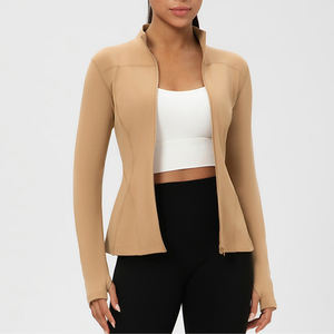 Women Zip-Up <b>Yoga</b> <b>Jacket</b> Slim-Fit Quick Dry Workout Top Stand Collar Running Gym Warm Autumn <b>Jacket</b> - Product Image 2