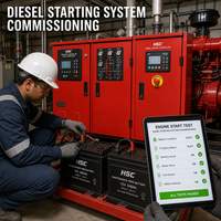 Ensemble de pompe à incendie électrique diesel avec système de démarrage diesel à double batterie et pompe jockey