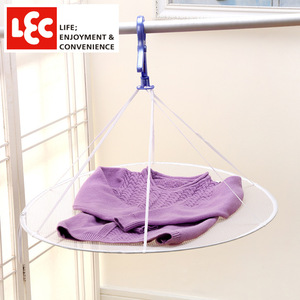 LEC ตาข่ายตากผ้าแบบพับได้กันลม W359 ทรงกลมสีขาว ที่จัดระเบียบเสื้อผ้าป้องกันการเสียรูป - Product Image 5
