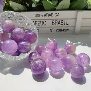 Оптовая продажа, натуральный драгоценный камень, кристаллы, лечебные камни, 2-3 см, аметистовый шар для исцеления