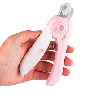 Coupe-ongles et lime à ongles 2-en-1 en acier inoxydable pour animaux de compagnie, avec guide LED pour la veine sanguine, batterie rechargeable, portable - Product Image 1
