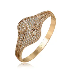 Xuping-brazalete de joyería nupcial chapado en oro de 18K, joyería de lujo, elegante, exquisita moda, Diamante completo, A00363376