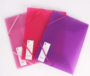 3 <strong>Flaps</strong> <strong>A4</strong> Size Plastic <strong>File</strong> <strong>Folder</strong> with <strong>Elastic</strong> Band Closure - Product Image 4