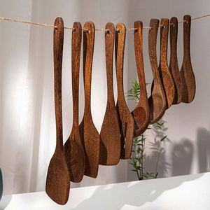 <b>Set</b> of No <b>Paint</b> Chicken Wings Wooden Soup Spoon Frying Dish Spatula Household Non-Stick Kitchenware - Product Image 2