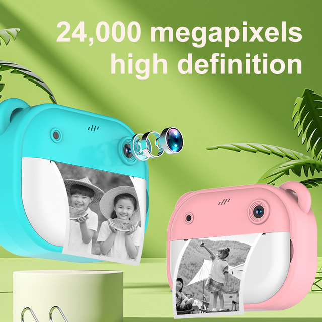Children's DV Front Back Double Photography 1080p CMOS Digital Thermal Printing Camera Toy Small SLR 2.0-inch Screen