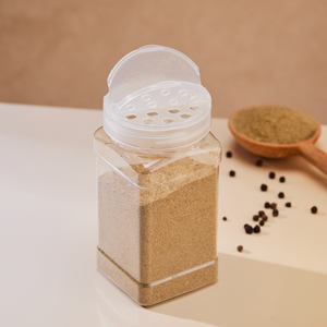 Bocaux à épices <span class=keywords><strong>en</strong></span> plastique avec couvercle noir, flacons à épices <span class=keywords><strong>en</strong></span> plastique, contenants vides pour assaisonnements, pour le stockage d'épices, d'herbes et de poudres - Product Image 1