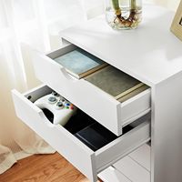 Classeur de bureau en bois à 5 tiroirs-rangement de bureau mobile, bureau d'imprimante de stockage vertical pour les bureaux à domicile