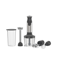 Mixeur plongeant électrique compact GENESIS 800W, 2 vitesses, 0,5L/1,5L, boîtier en acier inoxydable, 2 lames, multifonction, usage domestique