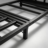Cadre de lit simple pliable robuste en métal, portable et peu encombrant, pour chambre à coucher, maison, hôtel