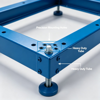 Châssis de base en tôle d'acier au carbone sur mesure avec pieds de nivellement réglables, bleu, anti-corrosion, pour machines minières