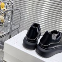 Chaussures de sport formelles pour femmes, pour la marche et la course, avec empeigne en PU et cuir artificiel, fermeture éclair, durables
