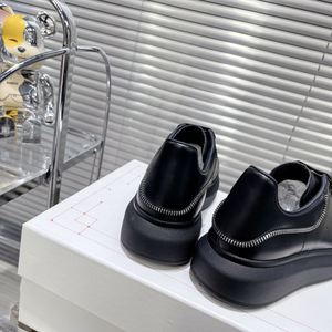 Chaussures de sport formelles pour femmes, pour la marche et la course, avec empeigne en PU et cuir artificiel, fermeture éclair, durables - Product Image 5