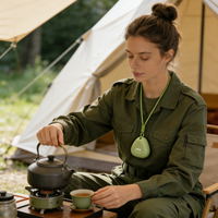 Dispositif de méditation portable 5.3 avec fonction de vibration à suspendre au cou pour la relaxation, la relaxation du stress et l'aide au sommeil (bruit blanc)