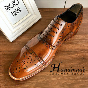 Chaussures Oxford en cuir pour hommes, à bout pointu, à trois attaches, élégantes, haut de gamme, brillantes, pour le bureau et les occasions formelles - Product Image 3