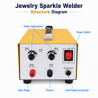 Soldador por Puntos para Joyería, Corriente Ajustable de 0.5-30A, 200W, 110V/220V, para Reparación de Joyería, Gafas y Pequeños Artículos Metálicos
