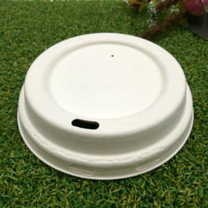 100% खाद और Biodegradable डिस्पोजेबल खोई कॉफी कप ढक्कन - Product Image 6