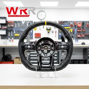 <span class=keywords><strong>Volant</strong></span> en cuir perforé en fibre de carbone personnalisé <span class=keywords><strong>AMG</strong></span> pour Mercedes-Benz W204 W205 W211 W212 W213 W218 G63 E300 GLA - Product Image 1