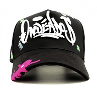 Casquette de baseball 5 panneaux de qualité supérieure en stock pour Halloween, avec patch étoile en métal, broderie barbe et strass, modèle CT Hats