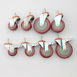 Roda de carrinho de borracha PU para móveis, carrinho de comida em aço inoxidável resistente, freio giratório de travamento, rodas industriais de <span class=keywords><strong>3</strong></span> 4 5 polegadas - Product Image 6